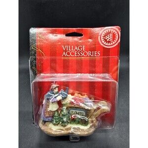 Vtg Caldor Share the Joy Village Accessorie Flower Cart Lady 4.5" New In Package